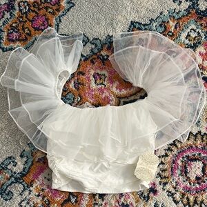 Altar'd State White Ruffled Top